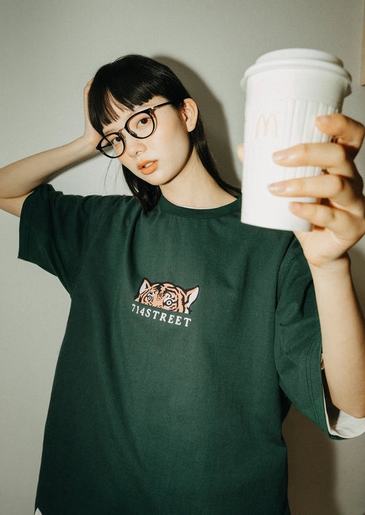 【250G】タイガープリントTシャツ A088