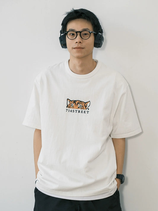 【250G】タイガープリントTシャツ A088