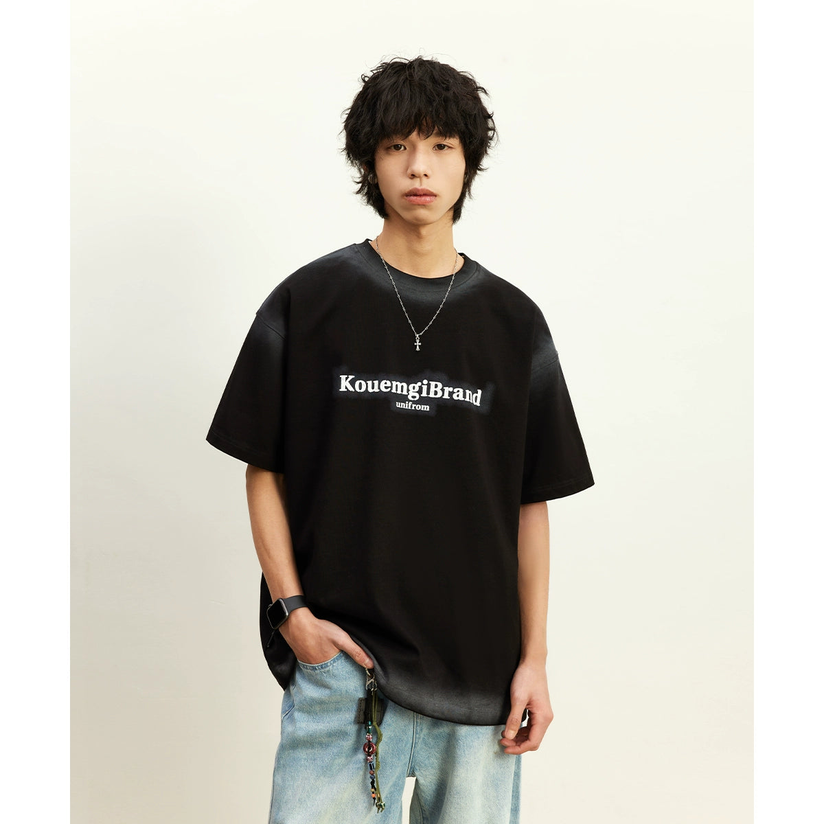 ダメージウォッシュTシャツ A095