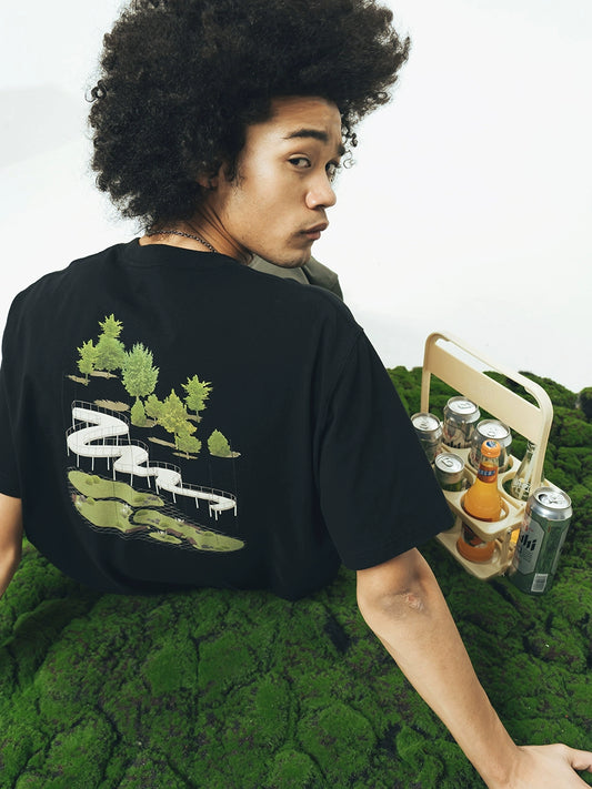 【240G】パークス バックプリント Tシャツ A089