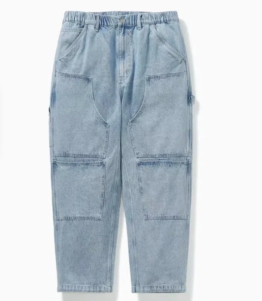 PATCHWORK WIDE DENIM PANTS A009